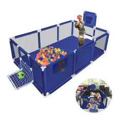 GENERICO - Corral Seguridad Bebes Con Aro De Basket 190cm  Celeste