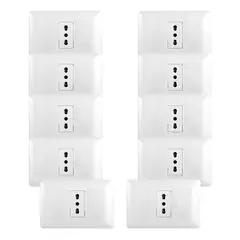 GENERICO - Pack 10 Tomacorriente Simple 10/ 16A 250V Blanco