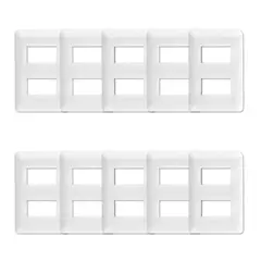 GENERICO - Pack 10 Placa Doble Con Soporte Blanco