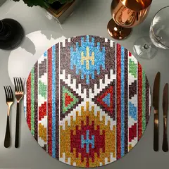 DAVANTI - Set 6 Individuales Kilim Redondo