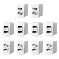 GENERICO - Pack 10 Modulo Para UBS 5V 2.1A Blanco