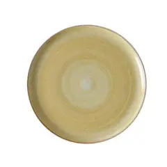 CORONA - Plato coupede porcelana 23,6 cm mostaza Artisan