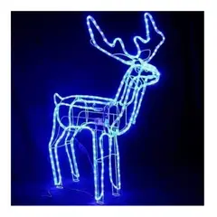 GENERICO - Reno Navidadeño con Movimiento Ciervo navidad Luz LED AZUL 120cm