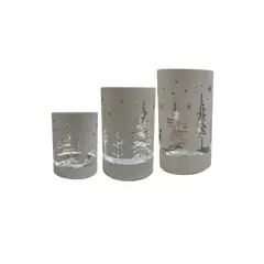 BOHEMIK - Pack 3 Portavela Led Navideño Gris