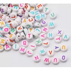 GENERICO - Cuentas con letras surtidas 1000 unidades Multicolor