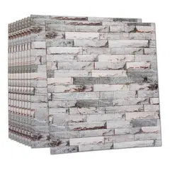 SUPERCENTER - Pack 10 Laminas Papel Mural 3d Ladrillo Pared Cian 77x70cm