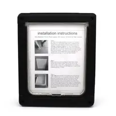 GENERICO - Puerta Exterior Interior Negro XL para Perro Mascota Interno 23x28cm