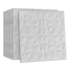 SUPERCENTER - Pack 10 Laminas 3d Autoadhesivo Diamante Blanco 70x70 Muro