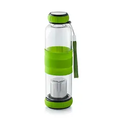 GENERICO - Infusores De Te Y Hierbas Infusor Te Botella Vidrio 420mL Verde