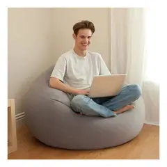 GENERICO - Sillón Inflable Puff Tumbona Reposa Gris
