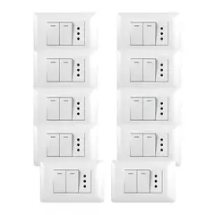 WANT - 10 Tomacorriente Simple 10A 250V + Interruptor Doble 9/12 10A 250V