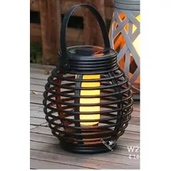 MAILYDEAS HOGAR Y MAS - Lampara Solar de Jardín en Rattan Resistente al Agua (IP65)