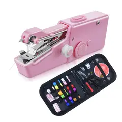 PAGANOOM - Máquina de Coser Portátil de Mano Con Kit de Costura-Rosa