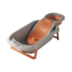 LUBABYCAS - Bañera Premium Con Lavapelo Y Accesorios Naranja