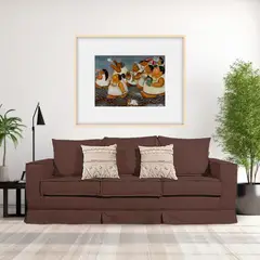 MUNDO LIVING - Sofa 3 cuerpos Pompeya Cafe con resortes pocket para Living