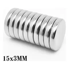 KUANGYE - Iman Imanes Potentes Neodimio De 15 X 3 Mm N50 (10 Unidades)
