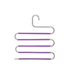 PAGANOOM - 4PCS Percha Para Pantalones Perchas Para Ropa Antideslizante-Púrpura