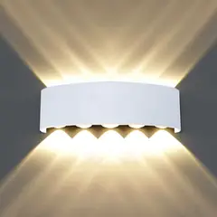 WELDMON - Lámpara LED de 10W Pared para patios jardines-Blanco