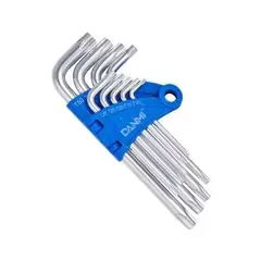GENERICO - Juego De 9 Llaves Torx Hexagonales Largas Danesas T10-t50