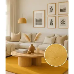 CLEMS CORTINAS - Alfombra Timmy Peluda Extra Suave Amarillo Gold 150x200