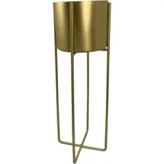 CAP DOR - Macetero Metálico con Pedestal Color Dorado