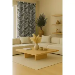 CLEMS CORTINAS - Cortina Tradicional 100% Blackout Hoja Gris