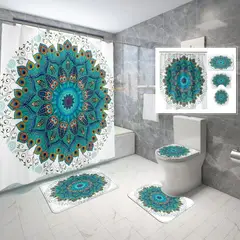 GENERICO - Set de Baño 4 Piezas Diseño De Mandala Floral