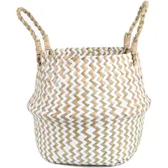 OEM - Macetero Cesto Canasto Maceta De Mimbre Tejida Plegable 35cm B