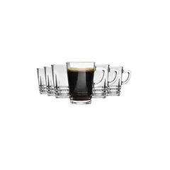LAV - Set 6 Tazas Para Café Té Marca Vidrio 225ml Elegan