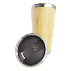 GARETTO - Mug De Bamboo Y Acero 420cc