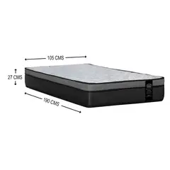 COLBOX - Colchón Canaima 1.5 Plazas Negro 105x190x26 Cm