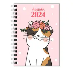 GENERICO - Agenda 2024 gato gatito Rosado