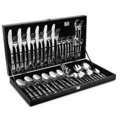 KRONS - Set de Cubiertos Cuchillería Acero Inoxidable 45Pzas