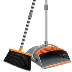 GENERICO - Juego de Escoba y Recogedor Hogar Altura Ajustable Mango Inoxidable