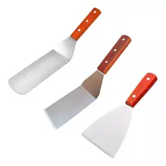KUANGYE - Set 3 Espatulas Churrasqueras Gruesa Asado Cocina Plancha