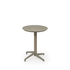 ROCA NEGRA - Mesa Moon Ø60cm plegable de polipropileno reforzado con fibra de vidrio Taupe