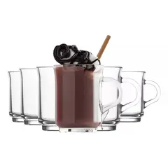 LAV - Set 6 Tazas Para Café Té Marca Vidrio 250ml Ada