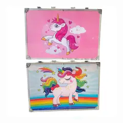 GENERICO - Kit De Arte Dibujo Infantil 145 Pza Maleta Doble Piso azul