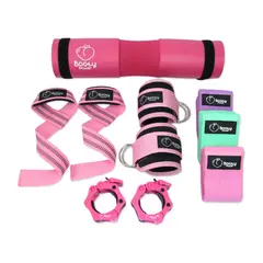 BOOTY POWER - Kit gimnasio StrapsTobilleras Bandas Almohadilla y seguro