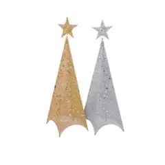 GENERICO - Árbol Pirámide de Navidad con Luz LED, Diseño Metálico, 2.1 metros