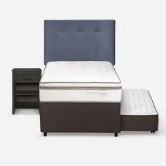 ROSEN - Diván Classique+ 1,5 Pl + Respaldo New Bennet Denim +Velador