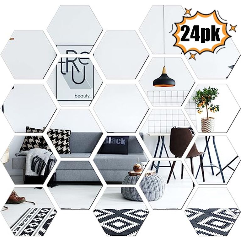 24 Pegatinas Acrílicas Decorativas Para Pared Con Espejo