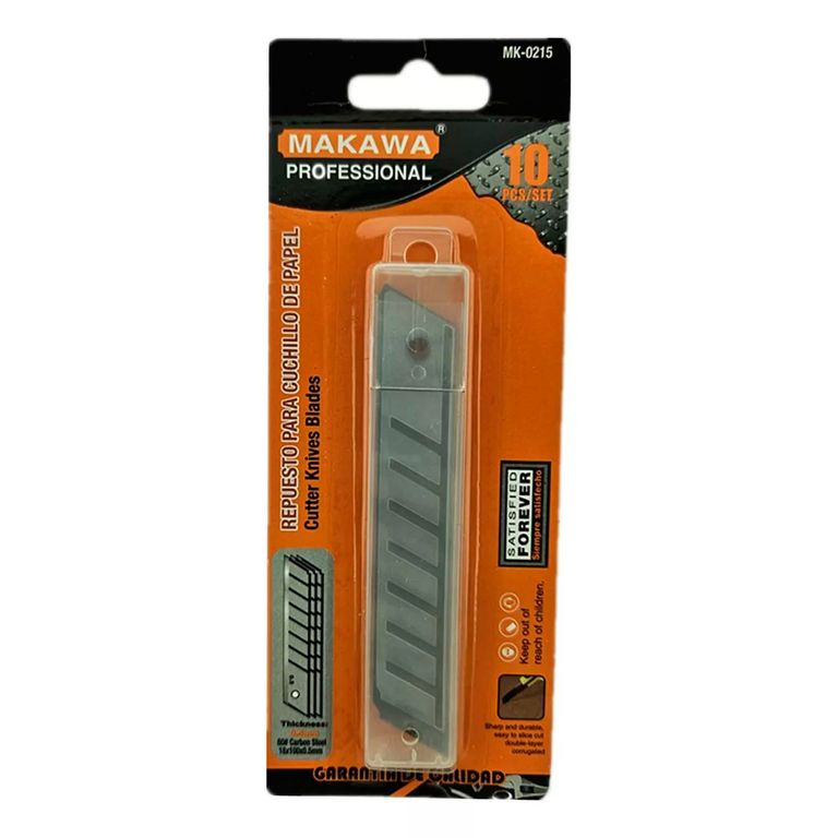 10x Repuesto Hoja Cuchillo Cartonero Corta Cartón 18mm Mk