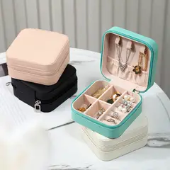 U BUY - Organizador De Joyas Joyero De Cuerina Collar Anillos  Rosado