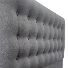 GENERICO - Respaldo Botone al piso LINO GRIS OSCURO KING