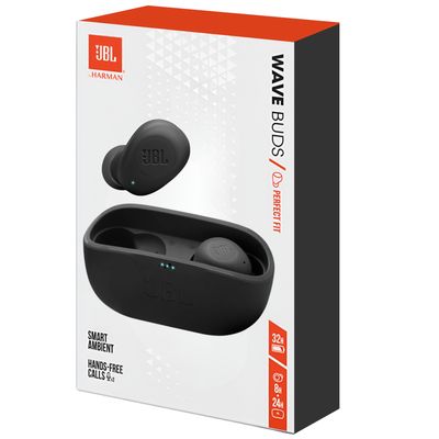 Jbl Audífonos Bluetooth Tws Wave Buds Autonomía De 32H Black