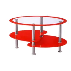 HUA YU LTDA MUEBLES DE CRISTAL - Mesa de Centro de Vidrio Templado Ovalado 023 R704543