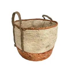 OEM - Macetero Cesto Canasto Maceta De Mimbre Mediano 26x20cm