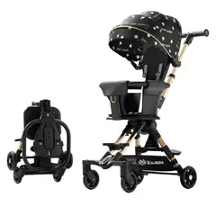 LUBABYCAS - Coche De Paseo Últra Compacto Negro