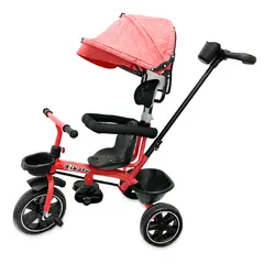 MUNDO ONLINE - Triciclo Coche Infantil 5 En 1 Toldo Mango Direccional